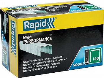 Скобы широкие, супертвердые, Профессиональные (тип 140) RAPID 6 мм, (G / 11 / 57), 5000 шт