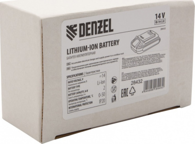 Батарея аккумуляторная IB-14-2.0, Li-Ion, 14 В, 2.0 А/ч DenzelDenzel