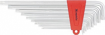 Набор ключей имбусовых Torx , 9 шт, T10-T50, CrV, экстра-длинные с сатинированным покрытием Matrix