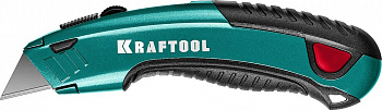 Нож с автостопом универсальный KRAFTOOL GRAND-24, 2 трап. лезвия А24
