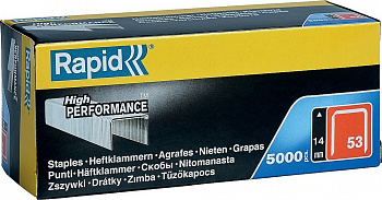 Скобы узкие супертвердые, Профессиональные (тип 53) RAPID 14 мм, (A / 10 / JT21), 5000 шт