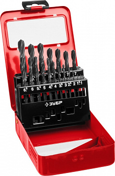 Набор сверл по металлу ЗУБР Мастер, сталь Р4М2, класс В, мет.бокс, 19шт(1-10мм)