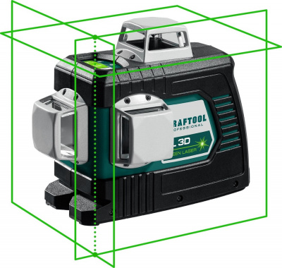 Нивелир лазерный KRAFTOOL LL 3D зеленыйKRAFTOOL