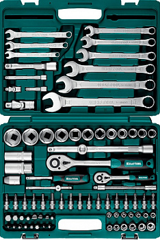 Универсальный набор инструмента KRAFTOOL X-Drive 82, 82 предм., 1/2″+1/4″